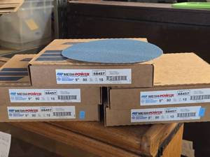 Lot of (5 Boxes) Norton Mesh Power 9 80-Grit Ceramic Sanding Discs 15-count ( 75 total items )