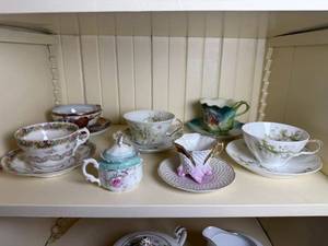 lot 24 image: Teacups & Saucers - Assorted Floral China Tea Set