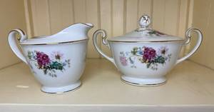 lot 25 image: Noritake Gardenia 3056 Sugar & Creamer Set - 2-Piece, Japan