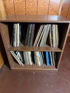 lot 77 image: Vinyl Record Collection in Wood Cabinet