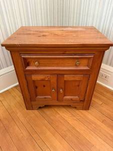 lot 111 image: Pennsylvania House Nightstand Wood Cabinet - 2-Drawer, 2-Door Storage