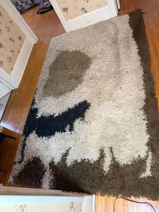 lot 131 image: Vintage Shag Area Rug Made in Denmark by EGE Taepper