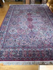 Karastan 10x14 Wool Rug Multicolor Panel Kirman  100% Worsted Wool Pile Design #17