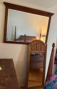 Pair of Mirrors featuring an Amish Heritage Furniture  Wall Mirror - Solid Wood Frame