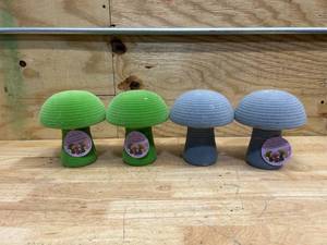 lot 87 image: Mushroom Velvet covered ceramic decor (lot of 4)