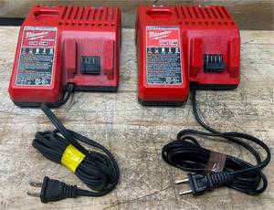 lot 213 image: Milwaukee Charger Cat No. 48-59-1812 lot of 2