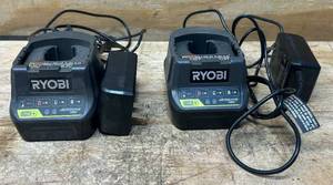 lot 215 image: Ryobi P118B 18V Battery Charger lot of 2