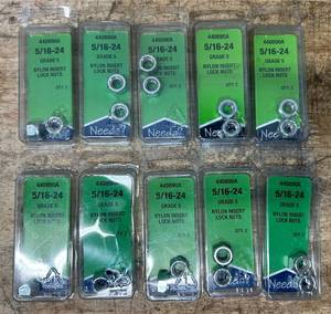 lot 266 image: Needa 440890A 516-24 Grade 5 Nylon Insert Lock Nuts lot of 10