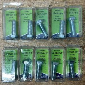 lot 267 image: Needa 441400A 12-13x1-12  Grade 5 Hex Head Cap Screws lot of 10