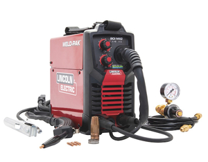 lot 277 image: Lincoln Electric WELD-PAK 90i FC 120V, 120A Inverter MIGFlux-Core Welder, Model# K5256-1 #114998 Msrp $478.00