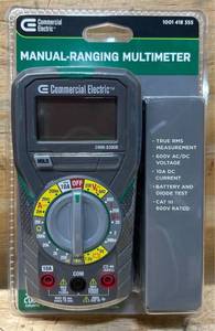 lot 323 image: Commercial Electric Manual-Ranging Multimeter