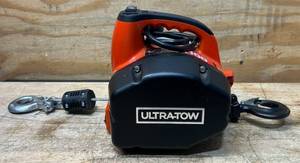 lot 338 image: Ultra-Tow Portable Electric Winch, 120V, 1100-Lb. Horizontal and Vertical Capacity, Steel Cable, Brushless Motor #5689273 Msrp $224.99