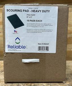 lot 371 image: Reliable Scouring Pad - Heavy Duty Pad Size 6  x 9  15 Pads Each