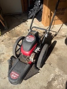 Craftsman 22-inch walk-behind gas weed trimmer. Good Compression, worked when parked
