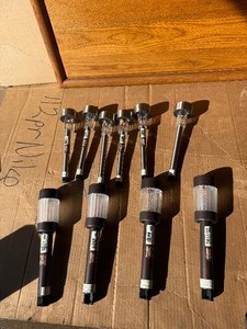 solar pathway lights (6 silver) (4black) lightly used. like new.