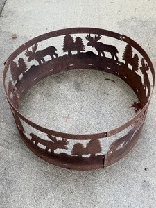 Decorative Iron Fire Pit Ring  Outdoor Yard & Patio Feature
