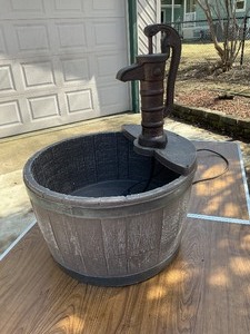 Decorative garden fountain-bench tested and powers up