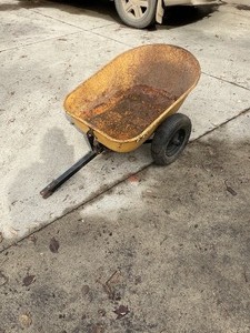 Vintage Wheel barrel with trailer attachment