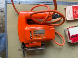 Tool box including stapler and Black and Decker Jig Saw