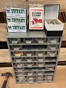 Hardware Organizer w Nails, Screws, Screwdrivers, Hand Tools & More  Shop Lot  Works