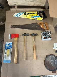 Large Mixed Tool Lot  Saws, Hammers, Clamps, Hardware, Blades & More