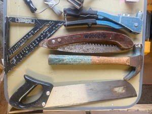 Box of various tools.