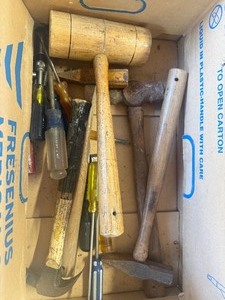 Levels, wood mallet, fan, drive set , hammers ect