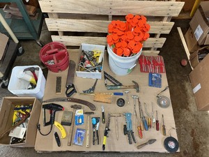Huge Mixed Tool & Hardware Lot  Hand Tools, Fasteners, Buckets, Stapler & More  Shop Lot