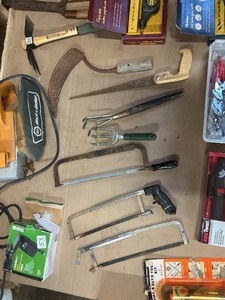 Mixed Tool Lot  Black & Decker Belt Sander, Saws, Vintage Tools, Vibro Tool & More