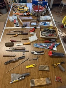 Huge box of classic tools and hardware