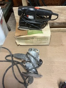 Black n Decker tested and works Mixed Tool Lot w Hand Saw, Hedge Shears, Power Tools, Clamps & Hardware Organizer