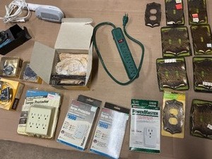 Mixed Household & Electrical Lot  Surge Protectors, Solar Lights, Steam Inhaler, Heating Pad & More