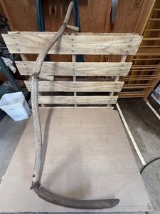 vintage agricultural scythe, complete tool