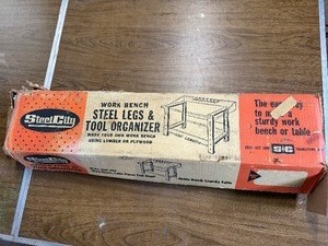 vintage Steel City bench legs and tool organizer kit