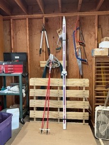 Vintage Rossignol CARIBOU Cross Country Skis w Poles  Nordic Ski Set