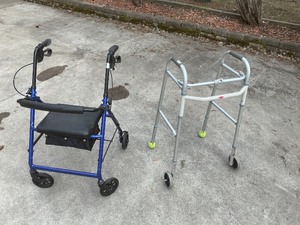 Rollator Walker w Seat  Standard Folding Walker  Mobility Aid Lot
