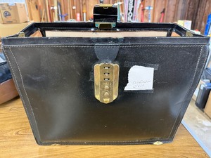 Rex lock black leather attach briefcase