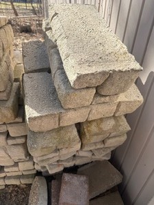 Huge lot of concrete landscape pavers or retaining wall blocks