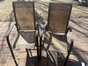 Two outdoor lawndeck chairs
