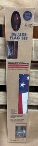 Valley Forge Deluxe American Flag Set  Wood Pole & Mounting Bracket  New in Box  Made in USA