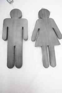 Metal Mens & Womens Bathroom People. 15 tall