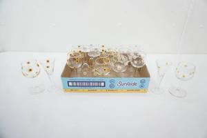 Sunflowers & Daisies Cordial Glasses 18ct