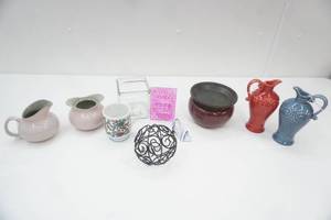 Vintage Ceramic creamer, sugar, jugs, coffee cup, candle holders, decor