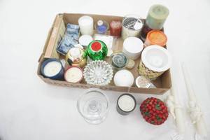 Variety of Candles, Candle Holders, Porcelain Diffuser Pieces, Wax Melter