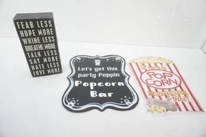 Wooden Decor Box & Popcorn Signs