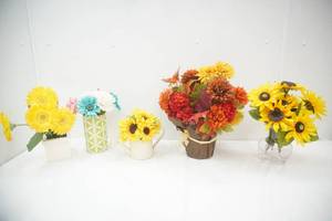 Variety of Artificial Flower Arrangements