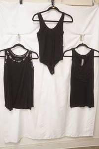 (3ct) NewLike New Womens Black Dress Tank Tops. Size M, L, L Bodysuit