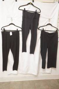 (3ct) NewLike New Womens Slacks, Yoga Pants, Black Capris. Size L, XL, 14