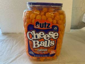 lot 308 image: 2x 23oz Utz Cheddar Cheese Balls