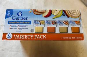 lot 283 image: 3x 8-8oz 2pks Gerber Breakfast & Dinner Baby Food 3312026